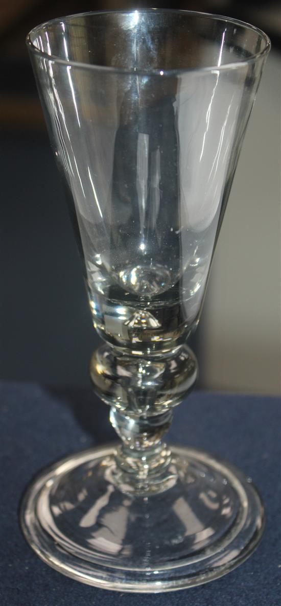 A Dutch or German glass goblet, 18th century, 16cm